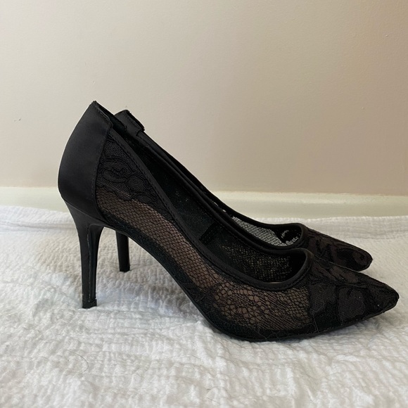 Kelly & Katie Shoes - Kelly & Katie Black Lace Heels - USED